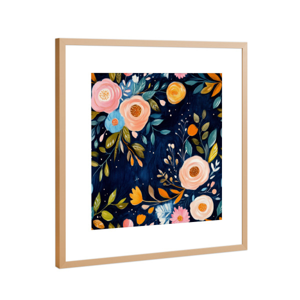Poster mit Rahmen Kupfer "Wirbelwind der Blüten" artboxONE - Natur,Floral,Für Mama