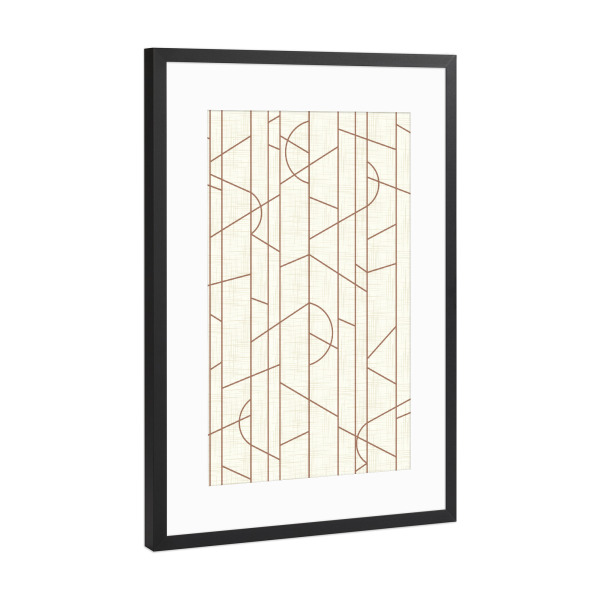 Poster mit Rahmen Schwarz (Metallic) "Elegant Lines Bright Mocha Mousse" artboxONE - Abstrakt,Geometrie