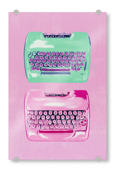 Acrylglasbild "Pinke Schreibmaschinen Träume" artboxONE - Typografie