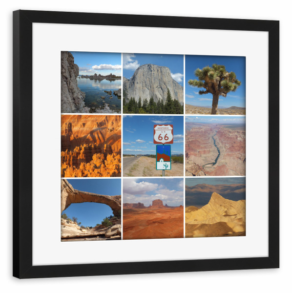 Poster mit Rahmen schwarz "USA Southwest Collage" artboxONE - Natur,Reise,Reise / Länder