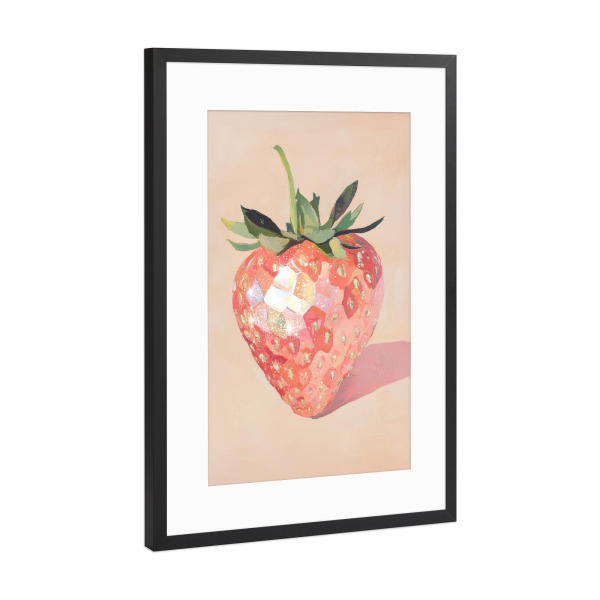 Poster mit Rahmen Schwarz (Metallic) "Disco-Erdbeere" artboxONE - Natur,Essen & Trinken,Fashion,Essen & Trinken / Obst & Gemüse
