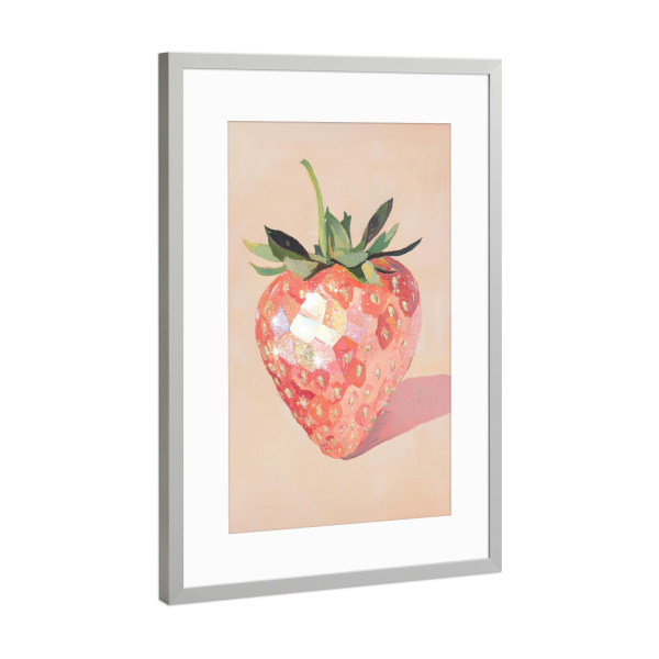 Poster mit Rahmen Silber "Disco-Erdbeere" artboxONE - Natur,Essen & Trinken,Fashion,Essen & Trinken / Obst & Gemüse