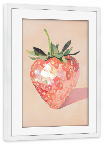 Poster mit Rahmen weiß "Disco-Erdbeere" artboxONE - Natur,Essen & Trinken,Fashion,Essen & Trinken / Obst & Gemüse