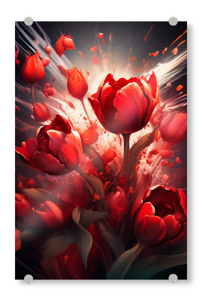 Acrylglasbild "Tulpen-Urknall" artboxONE - Floral