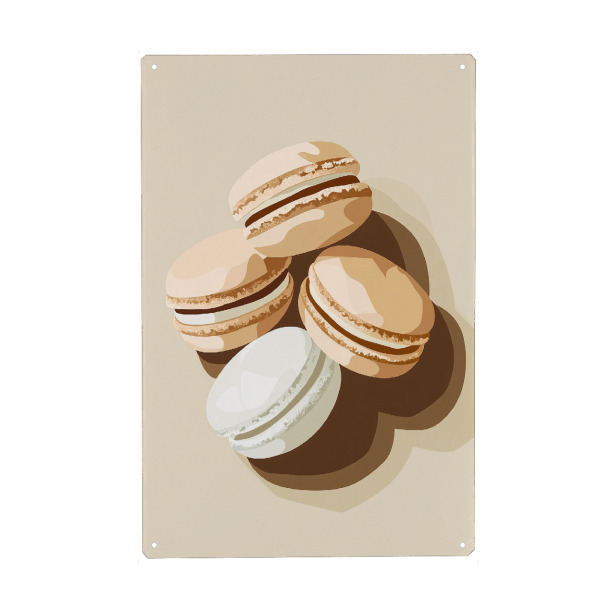 Metall Poster "Süße Französische Macarons" artboxONE - Essen & Trinken