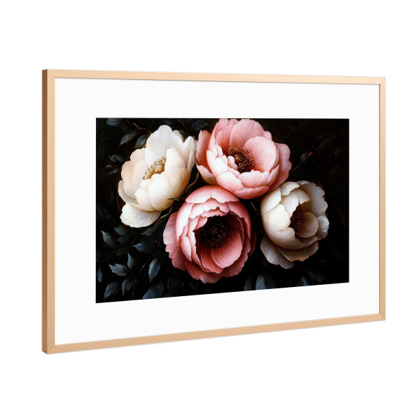 Poster mit Rahmen Kupfer "Elegant Baroque Peony Bouquet" artboxONE - Natur,Floral,Für Mama