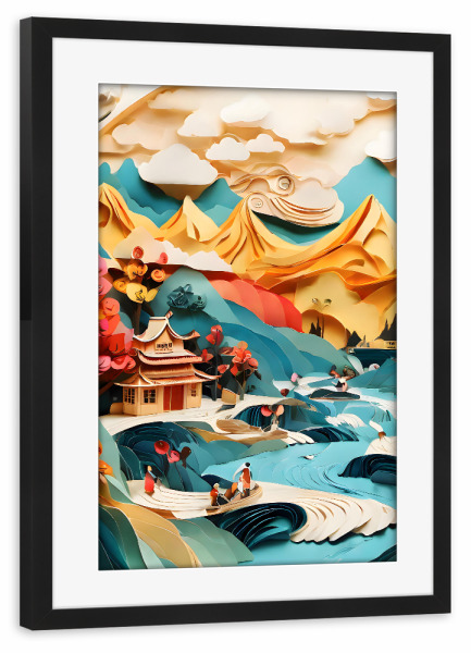 Poster mit Rahmen schwarz "Natur in Schichten" artboxONE - Natur