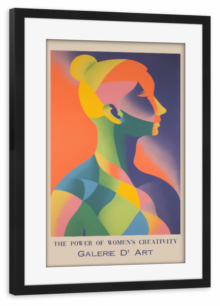 Poster mit Rahmen schwarz "Die Kraft der Frau Galerie" artboxONE - Typografie,Abstrakt,Menschen,Für Mama