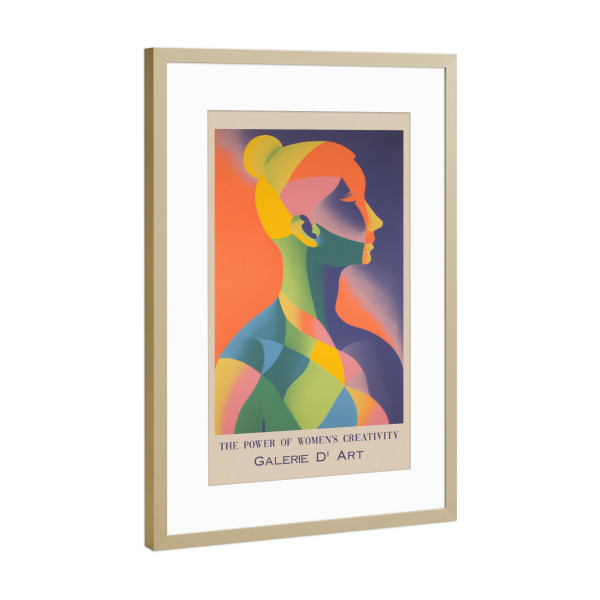 Poster mit Rahmen Gold "Die Kraft der Frau Galerie" artboxONE - Typografie,Abstrakt,Menschen,Für Mama