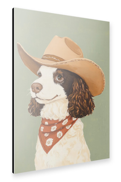 Alu-Dibond "Cowboy-Cocker-Spaniel-Kunst" 75x50 cm artboxONE