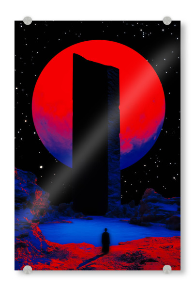 Acrylglasbild "Kosmische Aura des Roten Mondes" artboxONE - Reise,Galaxy