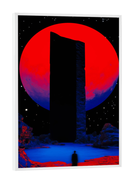 Poster mit weißem Rahmen "Kosmische Aura des Roten Mondes" artboxONE - Reise,Galaxy