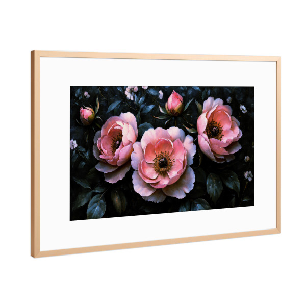 Poster mit Rahmen Kupfer "Blühende Vintage-Barock-Eleganz" artboxONE - Natur,Floral,Für Mama