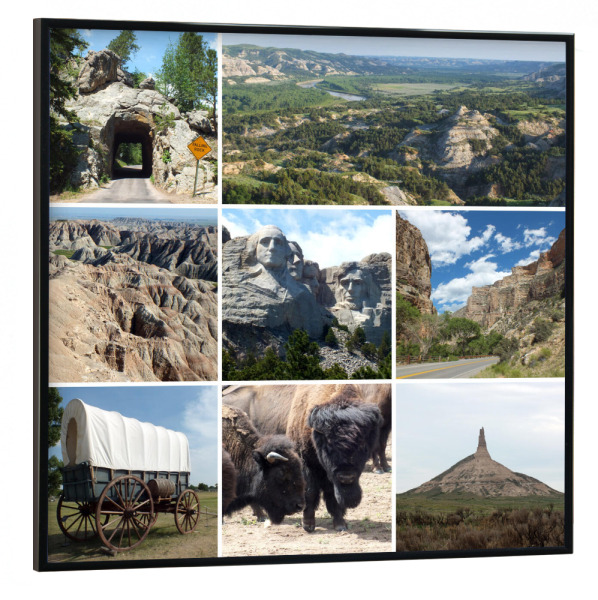 Poster mit schwarzem Rahmen 30x30 cm "Wilder Westen Collage" artboxONE - Natur,Reise,Reise / Länder