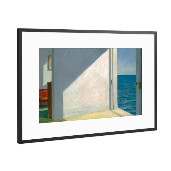 Poster mit Rahmen Schwarz (Metallic) "Zimmer mit Meerblick - E. Hopper" artboxONE - Natur,Reise,Reise / Strand und Meer