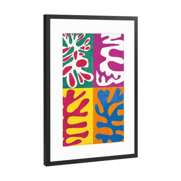 Poster mit Rahmen Schwarz (Metallic) "Le Panneau au masque - Matisse" artboxONE - Abstrakt