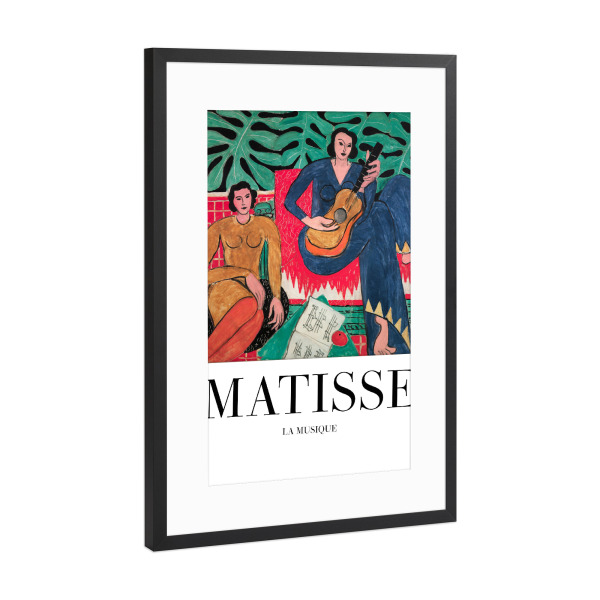 Poster mit Rahmen Schwarz (Metallic) "La musique - Henri Matisse" artboxONE - Floral,Menschen,Musik