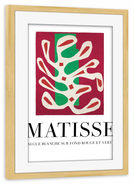 Poster mit Rahmen kiefer "H. Matisse - Abstrakt" artboxONE - Floral,Abstrakt - Henri,Matisse,Kunst,Malerei,Gemälde,Abstrakt,Floral,Koralle,Bunt