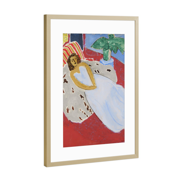 Poster mit Rahmen Gold "Jeune fille en blanc - Matisse" artboxONE - Menschen