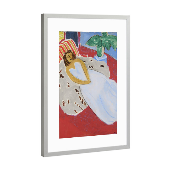 Poster mit Rahmen Silber "Jeune fille en blanc - Matisse" artboxONE - Menschen