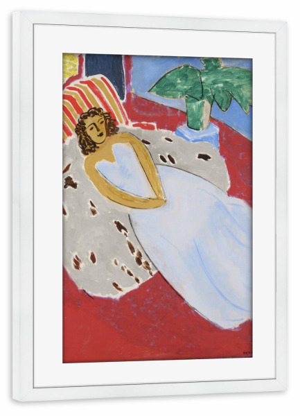 Poster mit Rahmen weiß "Jeune fille en blanc - Matisse" artboxONE - Menschen