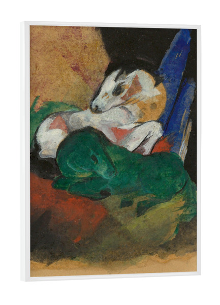Poster mit weißem Rahmen "F. Marc - grünes & weißes Pferd" artboxONE - Natur,Tiere,Abstrakt