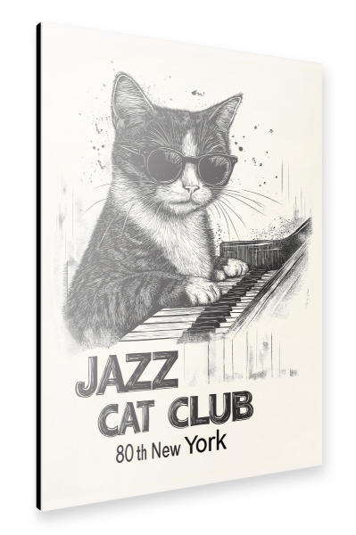 Alu-Dibond "Jazz cat club" 30x20 cm artboxONE