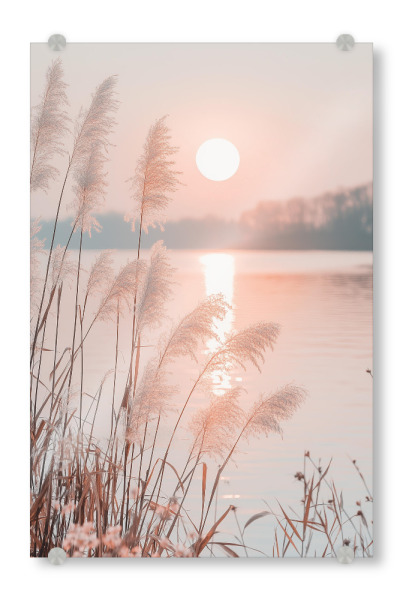 Acrylglasbild "Strandgrass bei Sonnenuntergang" artboxONE - Natur,Floral - Floral,Sonnenuntergang,Pflanzen,Pampas,Grass,Strandgrass,Natur