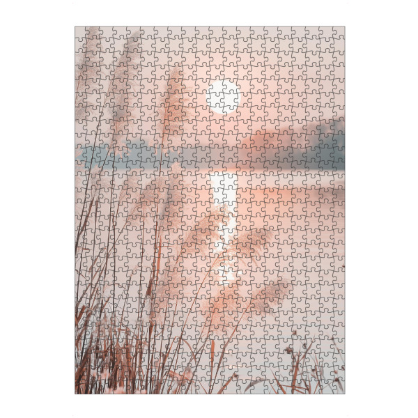 Puzzle Ravensburger "Strandgrass bei Sonnenuntergang" artboxONE - Natur,Floral - Floral,Sonnenuntergang,Pflanzen,Pampas,Grass,Strandgrass,Natur