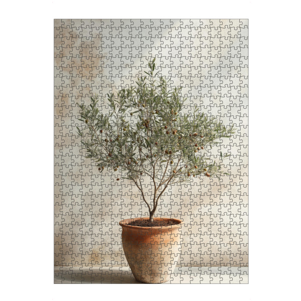 Puzzle Ravensburger "Olivenbaum im Topf - Boho" artboxONE - Natur,Floral,Architektur - Oliven,Olivenbaum,Boho,Bohemian,Topf,Floral,Natur,Ki,Ai