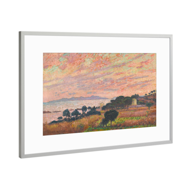 Poster mit Rahmen Silber "Die Bucht bei Sonnenuntergang" artboxONE - Natur,Reise