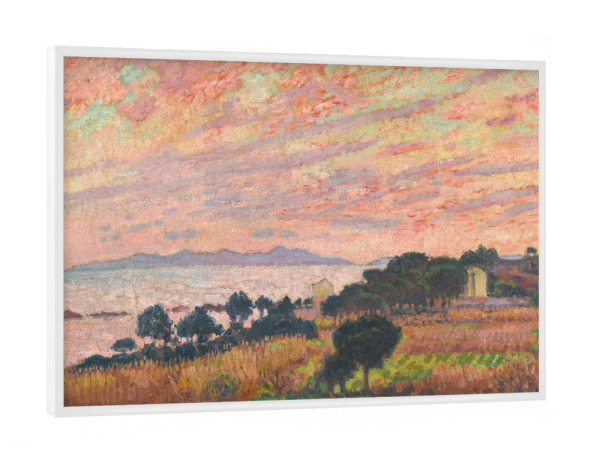 Poster mit weißem Rahmen "Die Bucht bei Sonnenuntergang" artboxONE - Natur,Reise