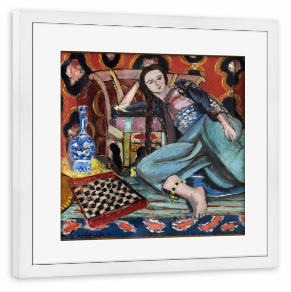 Poster mit Rahmen weiß "Odalisque au fauteuil" artboxONE - Menschen,Architektur