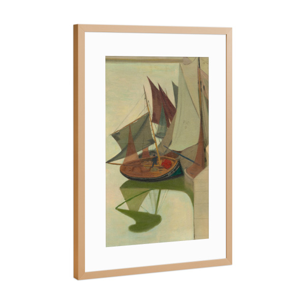 Poster mit Rahmen Kupfer "Boot am Steg, Honfleur" artboxONE - Reise,Reise / Strand und Meer