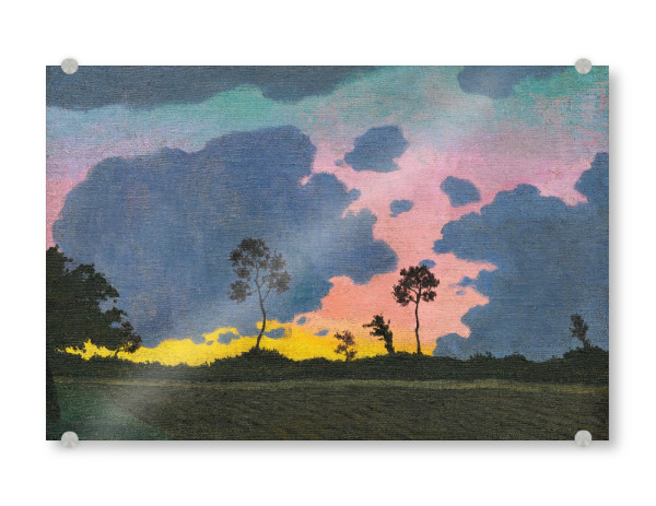 Acrylglasbild "Sonnenuntergang, blaue Wolken" artboxONE - Natur,Reise