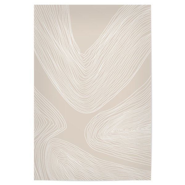 Poster "Beige-weiße Freihand-Linienkunst" artboxONE - Abstrakt - Strichzeichnungen,Freihand,Abstrakt,Abstrakte kunst,Komposition,Beige weiß