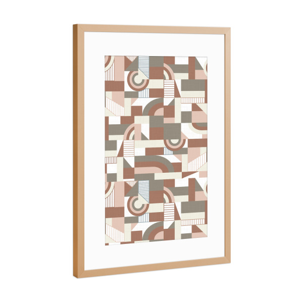 Poster mit Rahmen Kupfer "Mokka-Mousse Solfeggio" artboxONE - Abstrakt,Geometrie