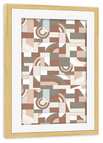 Poster mit Rahmen kiefer "Mokka-Mousse Solfeggio" artboxONE - Abstrakt,Geometrie
