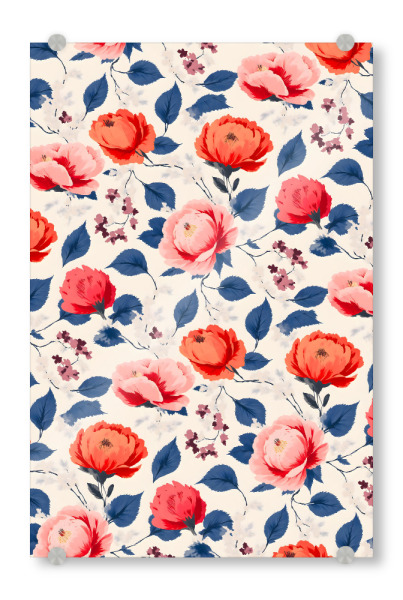 Acrylglasbild "Purpurrote und korallenrote Blume" artboxONE - Floral