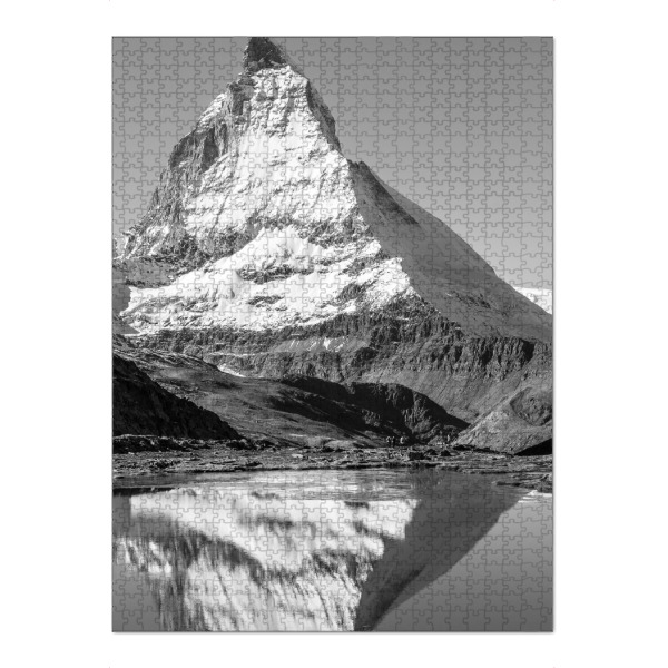 Puzzle Ravensburger "Matterhorn Schweiz" artboxONE - Natur,Reise,Schwarzweiß - Natur,Berge,Schweiz,Landschaft,Reflexion,Matterhorn,Schwarzweiß