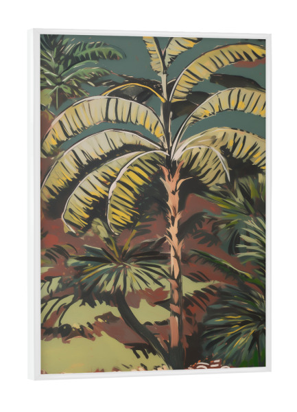 Poster mit weißem Rahmen "Mediterrane Palmenpracht" artboxONE - Natur,Floral,Abstrakt