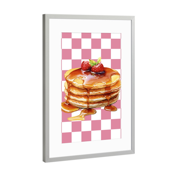 Poster mit Rahmen Silber "Stack of pancakes" artboxONE - Essen & Trinken,Abstrakt