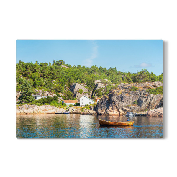 Galerie-Print "Schäreninsel Monsøya mit Boot" 75x50 cm artboxONE
