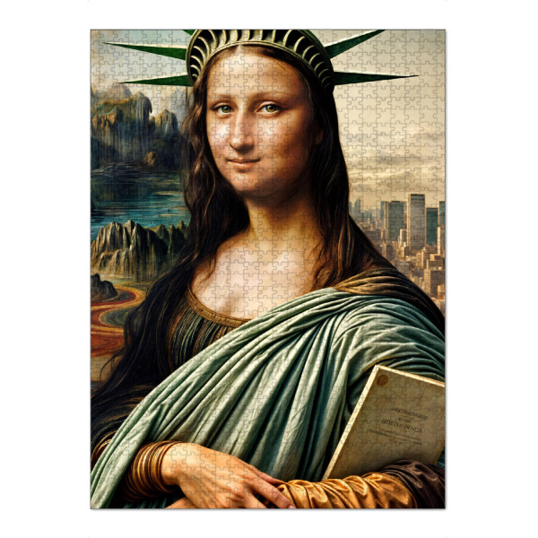 Puzzle Ravensburger "Mona Liberty" artboxONE - Comic,Menschen,Lustig