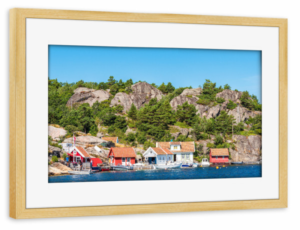 Poster mit Rahmen kiefer "Insel Kapelløya" artboxONE - Natur,Reise,Architektur,Reise / Strand und Meer,Reise / Länder