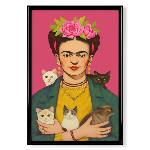 Frida mit Katzen Babys