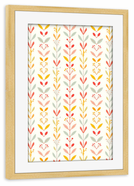 Poster mit Rahmen kiefer "Gedämpfte Herbststreifen" artboxONE - Floral,Abstrakt