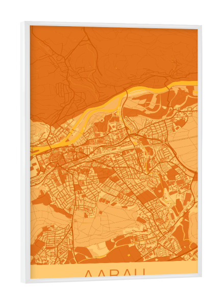 Poster mit weißem Rahmen "Aarau Stadtplan" artboxONE - Städte / Weitere,Kartografie