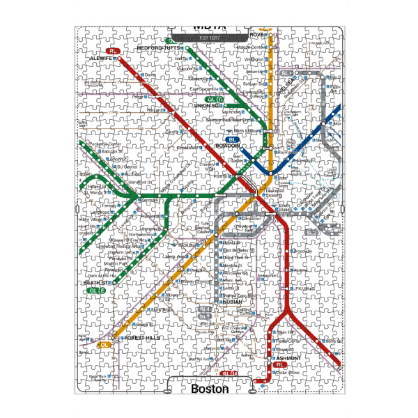 Puzzle Ravensburger "U-Bahn – Boston" artboxONE - Städte,Städte / Boston,Kartografie