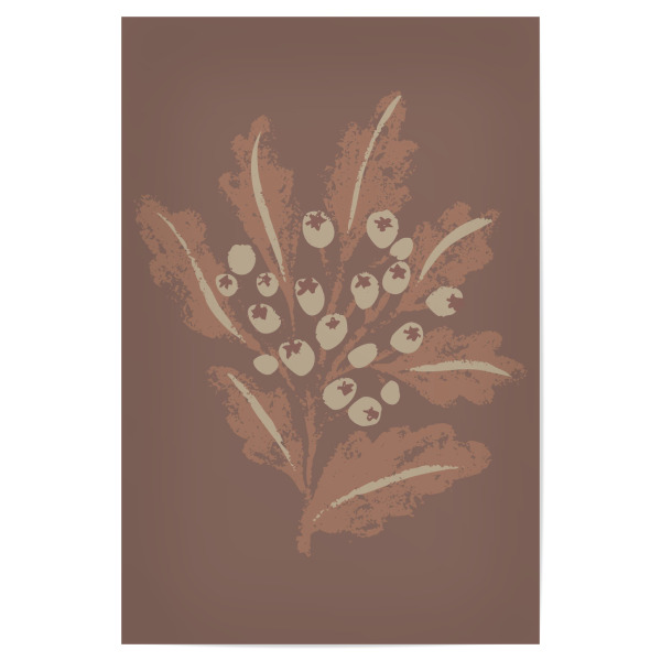 Poster 30x20 cm "Cacao brown-foliage" artboxONE - Natur,Floral,Abstrakt
